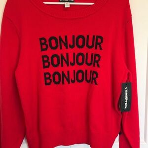 Karl Lagerfeld Vibrant Red Bonjour Sweater